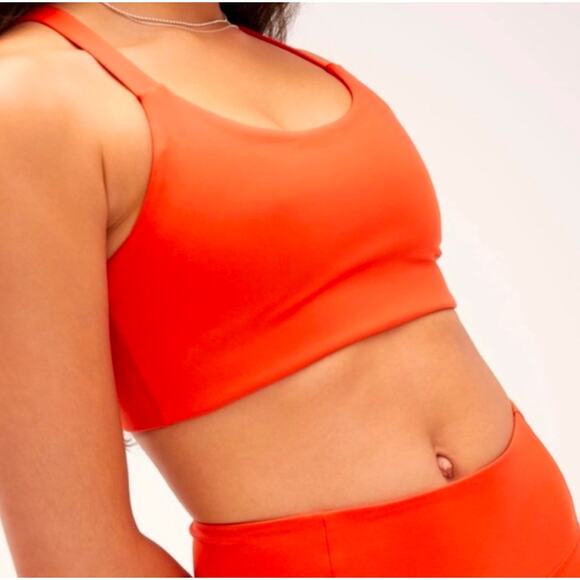 girlfriend collective Other - Girlfriend Collective Lou V Sports Bra Red Orange V-Back Medium Yoga Gym Workout